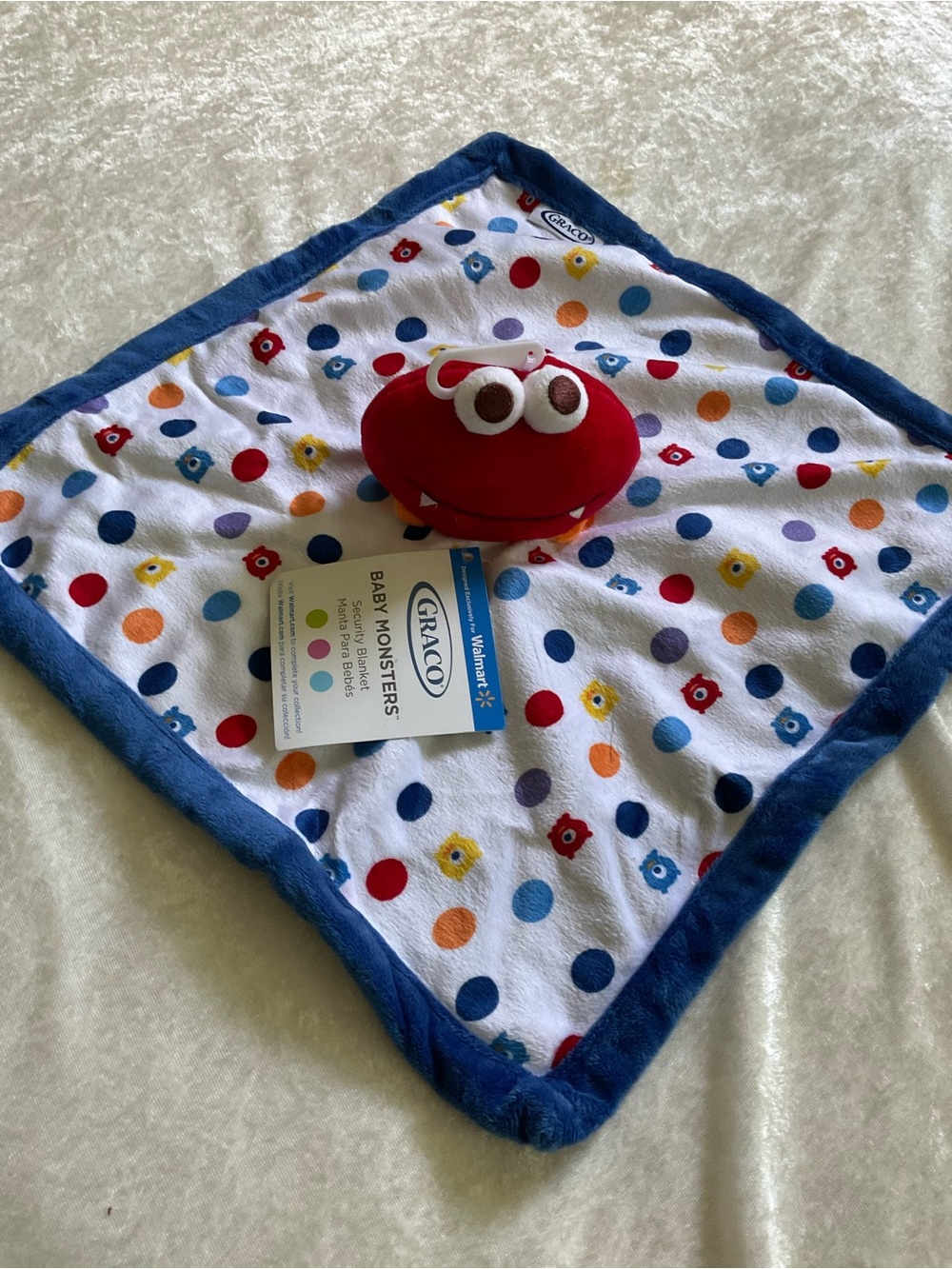 Graco Baby Monsters Sesame Street Elmo Red Plush Lovey with Blue Trim